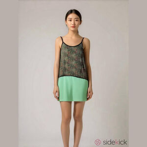 The Smart Set Small Racerback Y2K Summer Dress Floral Mint Green